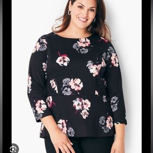 Talbots Floral peplum top